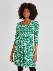 JoJo Maman Bébé Green Floral Maternity & Nursing Tunic Dress - Image 3 of 4