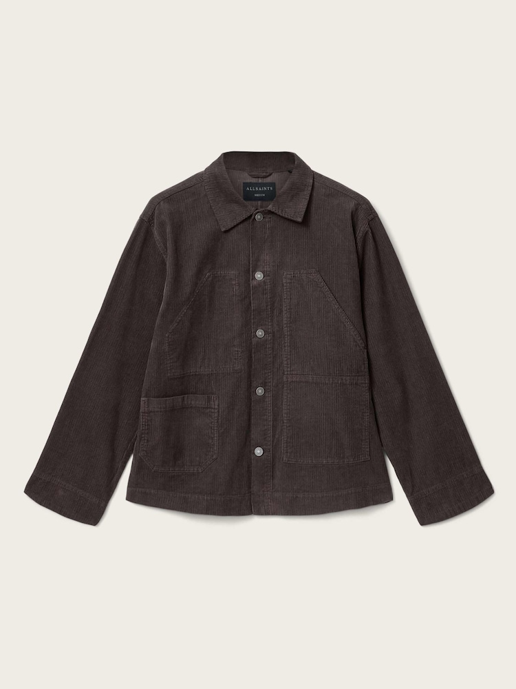 AllSaints Brown Mukesh Cord Shacket - Image 7 of 7