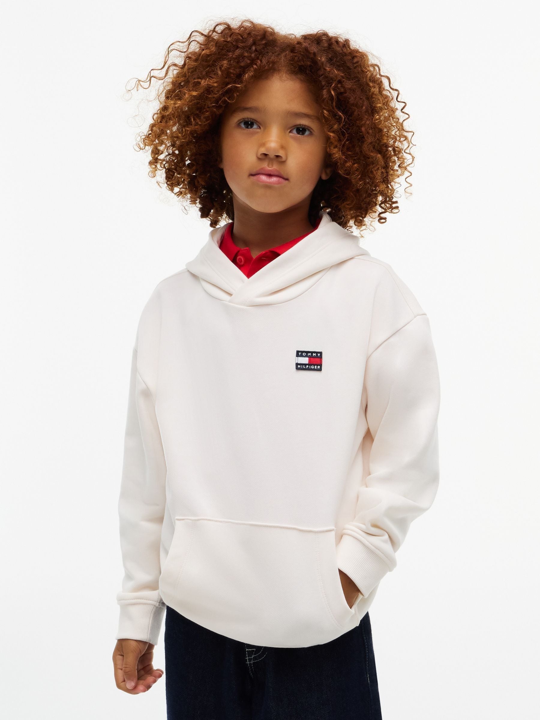 Tommy Hilfiger Embroidered Logo Hoodie Ecru 16Y (162Cm) - La Redoute - Image 3
