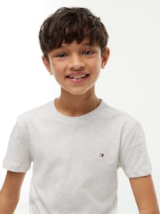 Tommy Hilfiger Grey Essential Flag Embroidery Crew Neck T-Shirt - Image 3 of 6