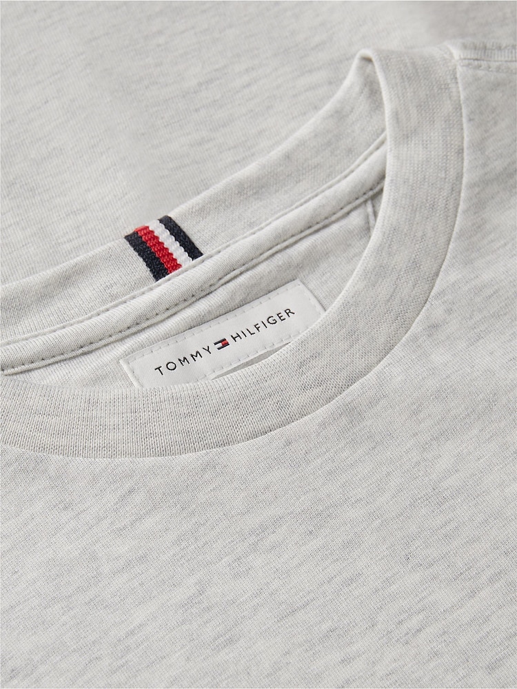 Tommy Hilfiger Grey Essential Flag Embroidery Crew Neck T-Shirt - Image 6 of 6 Tommy Hilfiger Grey Essential Flag Embroidery Crew Neck T-Shirt - Image 6 of 6