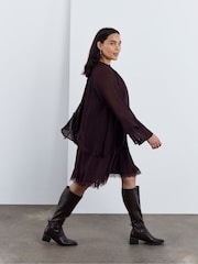 Robe patineuse Simply Be en georgette à volants et bordure en dentelle - Image 4 sur 4