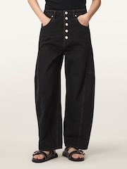 AllSaints Black Carter Button Jeans - Image 1 of 8