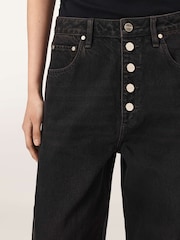 AllSaints Black Carter Button Jeans - Image 3 of 8