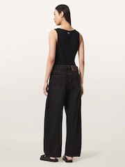 AllSaints Black Carter Button Jeans - Image 7 of 8