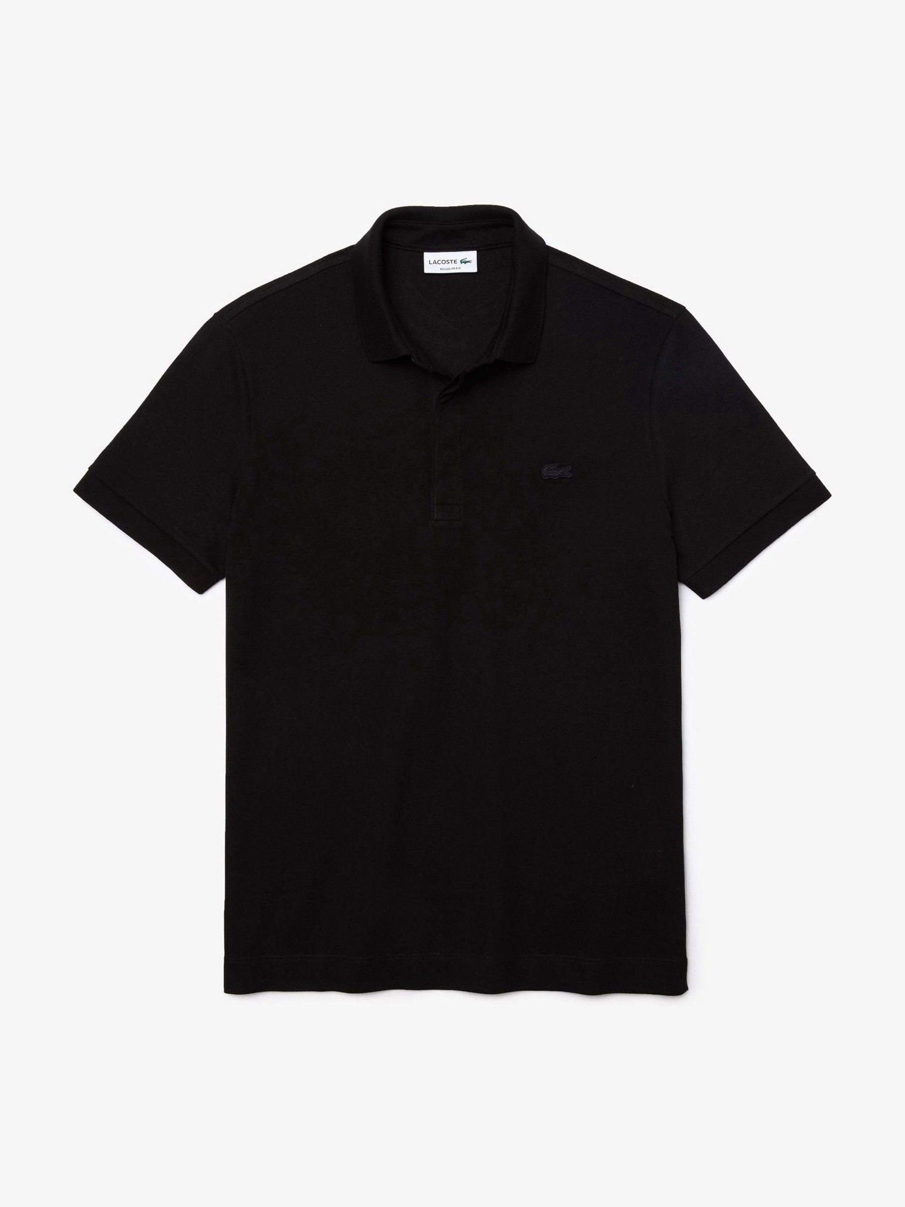 Buy Lacoste Black Regular Fit Tonal Short Sleeve Polo Shirt from the ...