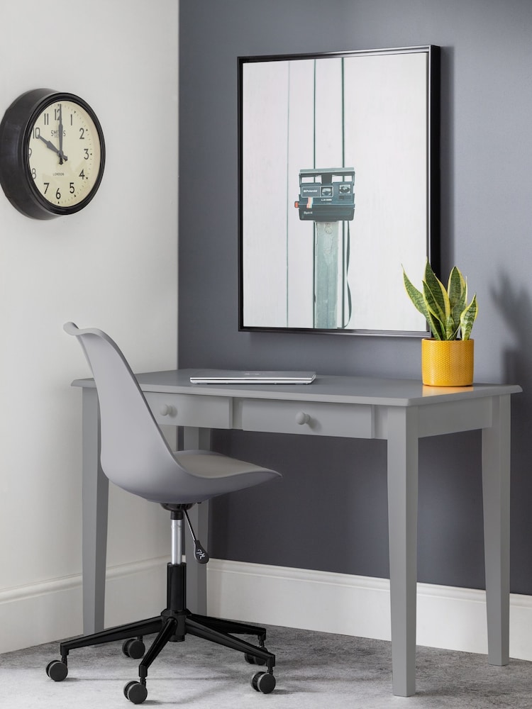 Julian Bowen Grey Carrington Compact 2 Drawer Desk - Image 1 of 5