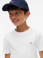 Tommy Hilfiger White Essential Flag Embroidery Crew Neck T-Shirt - Image 3 of 6