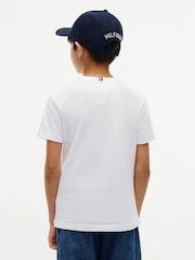 Tommy Hilfiger White Essential Flag Embroidery Crew Neck T-Shirt - Image 4 of 6