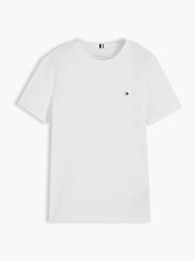 Tommy Hilfiger White Essential Flag Embroidery Crew Neck T-Shirt - Image 5 of 6