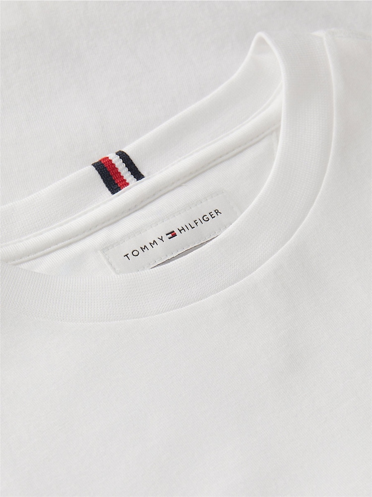 Tommy Hilfiger White Essential Flag Embroidery Crew Neck T-Shirt - Image 6 of 6 Tommy Hilfiger White Essential Flag Embroidery Crew Neck T-Shirt - Image 6 of 6