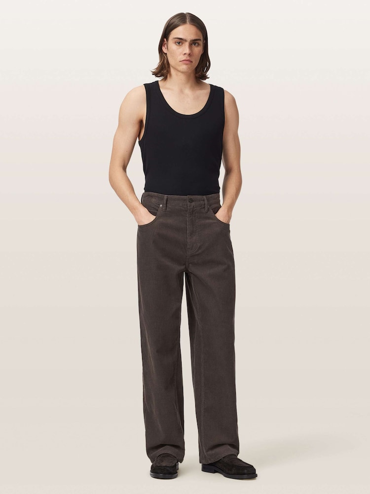 AllSaints Brown Rivet Cord Jeans - Image 2 of 8