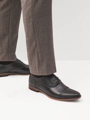 Black Oxford Toe Cap Shoes - Image 1 of 5