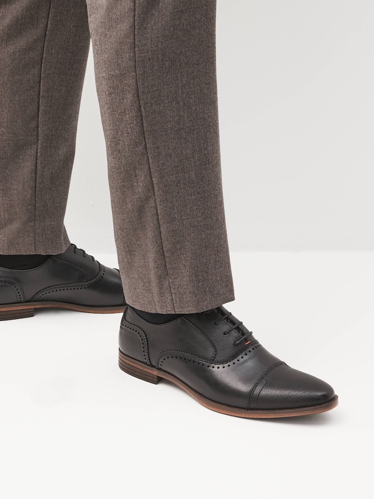 Black Oxford Toe Cap Shoes - Image 1 of 5