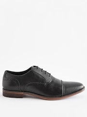 Black Oxford Toe Cap Shoes - Image 2 of 5