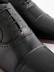 Black Oxford Toe Cap Shoes - Image 4 of 5