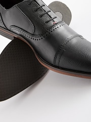 Black Oxford Toe Cap Shoes - Image 5 of 5
