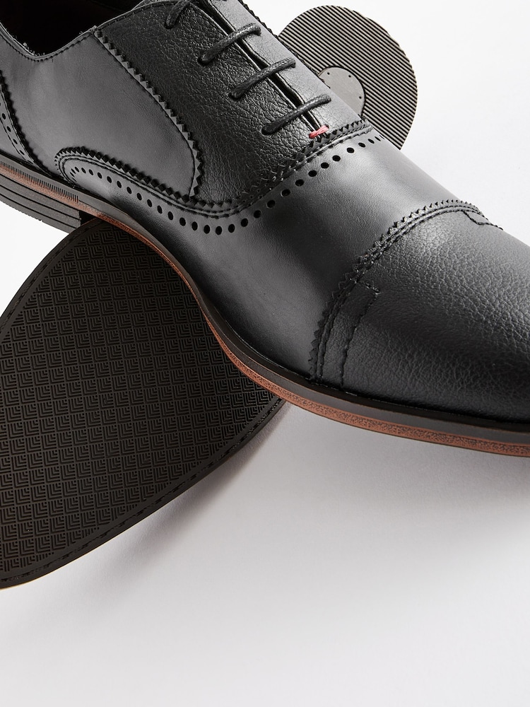 Black Oxford Toe Cap Shoes - Image 5 of 5