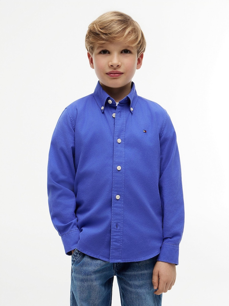Tommy Hilfiger Noble Blue Essential Button-Down Oxford Shirt - Image 1 of 6 Tommy Hilfiger Noble Blue Essential Button-Down Oxford Shirt - Image 1 of 6