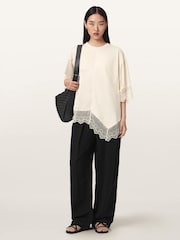 AllSaints White Lenny Lace T-Shirt - Image 5 of 6