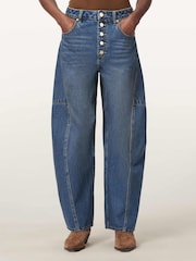 AllSaints Blue Carter Button Jeans - Image 1 of 8