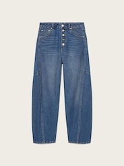 AllSaints Blue Carter Button Jeans - Image 8 of 8
