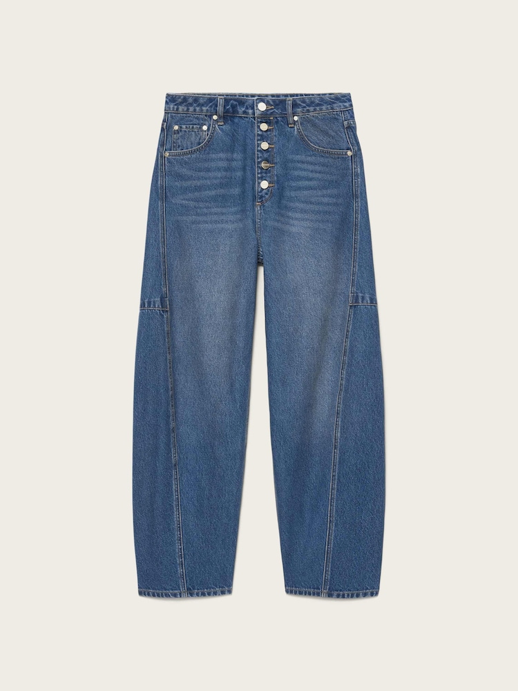 AllSaints Blue Carter Button Jeans - Image 8 of 8 AllSaints Blue Carter Button Jeans - Image 8 of 8