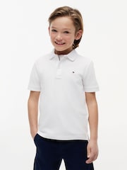 Balta - Tommy Hilfiger Essential Regular Fit Signature polo marškinėliai - 1 paveikslėlis iš 8