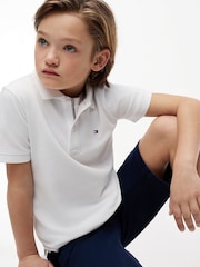 Balta - Tommy Hilfiger Essential Regular Fit Signature polo marškinėliai - 3 paveikslėlis iš 8
