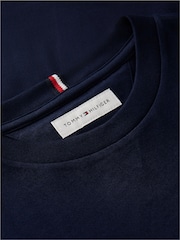 Blauw - Tommy Hilfiger Essential T-shirt met geborduurde vlag en ronde hals - Afbeelding 7 van 7