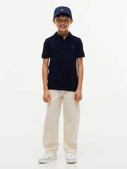 Tamsiai mėlyna - Tommy Hilfiger Essential Regular Fit Signature polo marškinėliai - 2 paveikslėlis iš 6