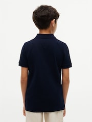 Tamsiai mėlyna - Tommy Hilfiger Essential Regular Fit Signature polo marškinėliai - 4 paveikslėlis iš 6