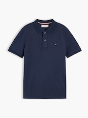Tamsiai mėlyna - Tommy Hilfiger Essential Regular Fit Signature polo marškinėliai - 5 paveikslėlis iš 6