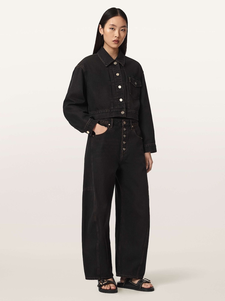 AllSaints Black Blink Cropped Jacket - Image 2 of 6