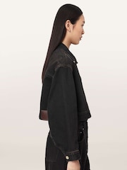 AllSaints Black Blink Cropped Jacket - Image 3 of 6