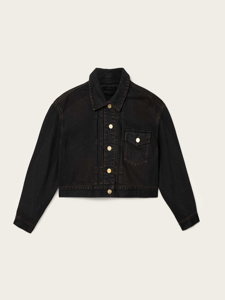 AllSaints Black Blink Cropped Jacket - Image 6 of 6