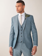 Bleu clair - Coupe ajustée Two Button Suit Veste - Image 1 de 9