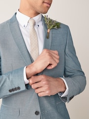 Bleu clair - Coupe ajustée Two Button Suit Veste - Image 4 de 9