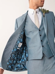Bleu clair - Coupe ajustée Two Button Suit Veste - Image 5 de 9