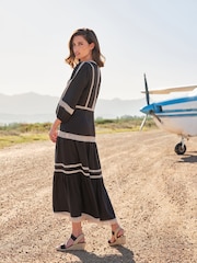 Pure Collection Contrast Trim Black Dress - Image 2 of 4