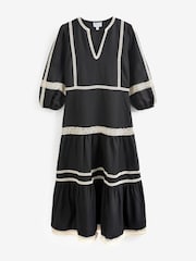 Pure Collection Contrast Trim Black Dress - Image 4 of 4