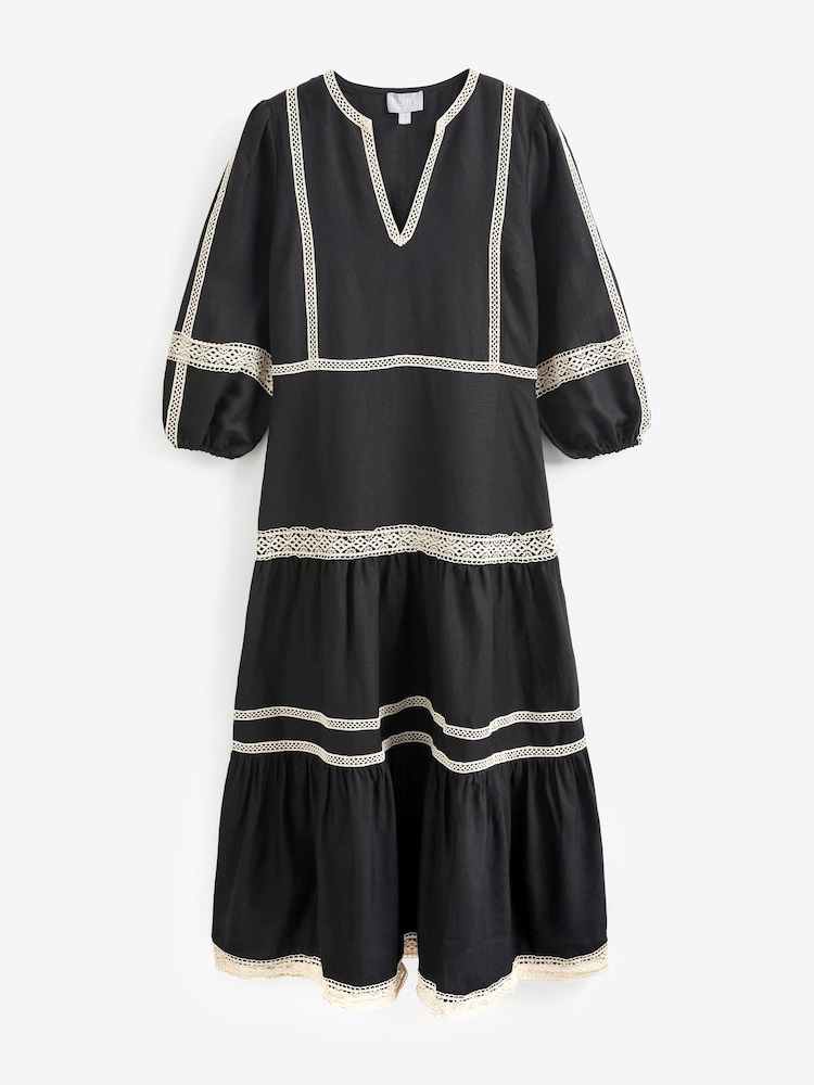 Pure Collection Contrast Trim Black Dress - Image 4 of 4