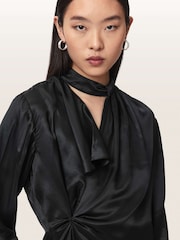 AllSaints Black Zellie Top - Image 3 of 6