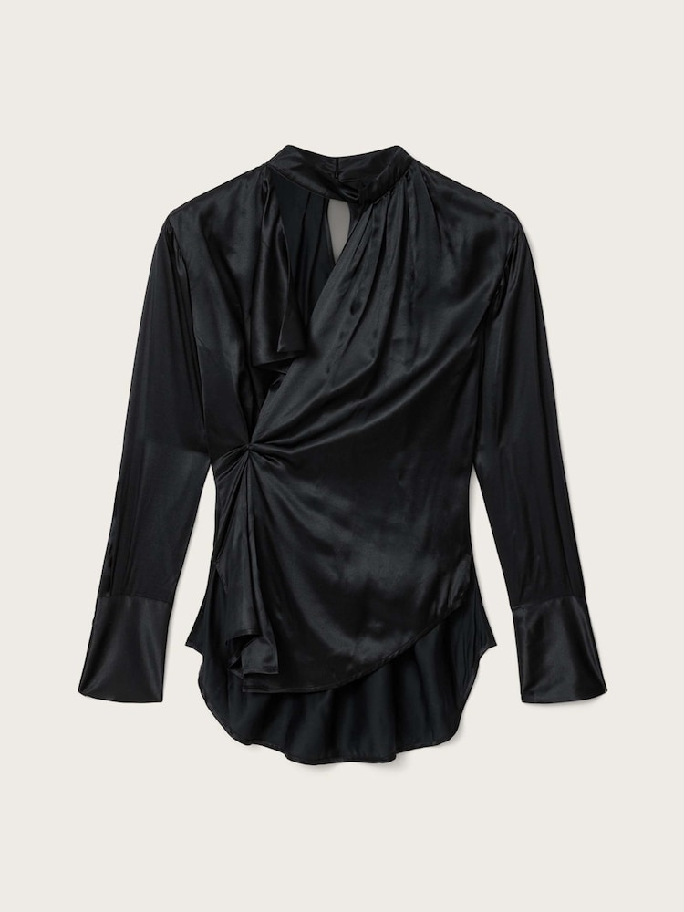 AllSaints Black Zellie Top - Image 6 of 6