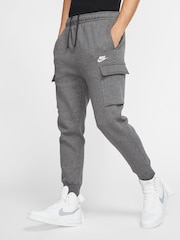 Nike Charcoal Club Cargo Joggers - Image 1 of 16