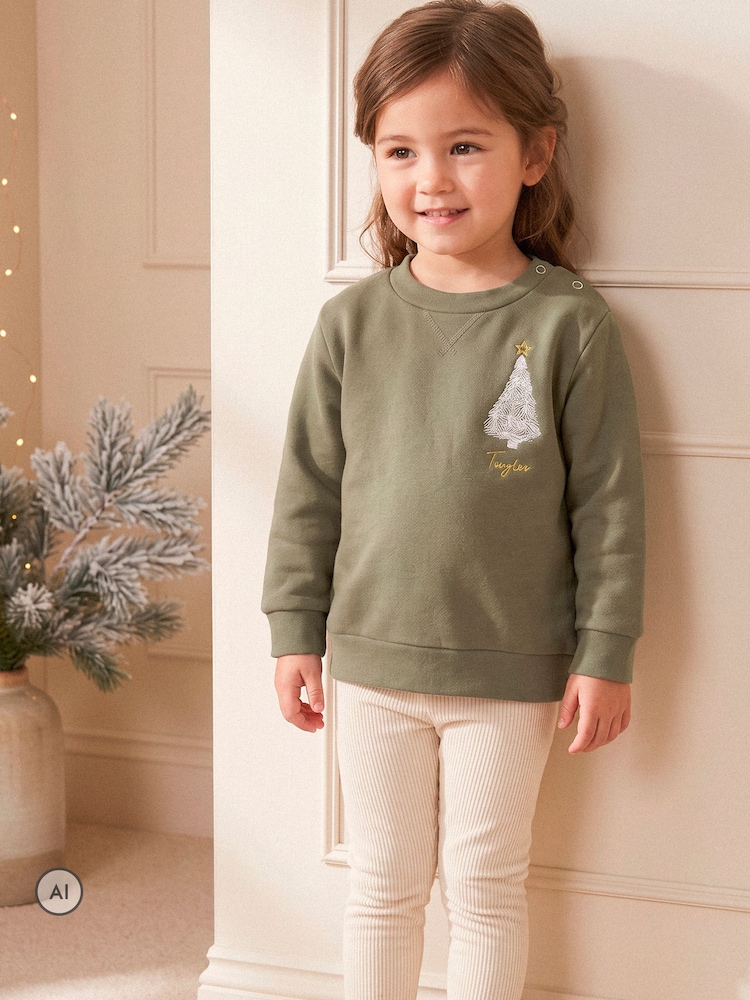 Toddler Christmas Tree Sweatshirt by Dollymix - Image 1 of 6 Toddler Christmas Tree Sweatshirt by Dollymix - Image 1 of 6