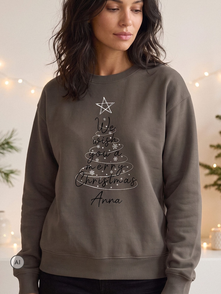 Christmas Tree Sweatshirt by Stitch Style - Image 1 of 5 Christmas Tree Sweatshirt by Stitch Style - Image 1 of 5