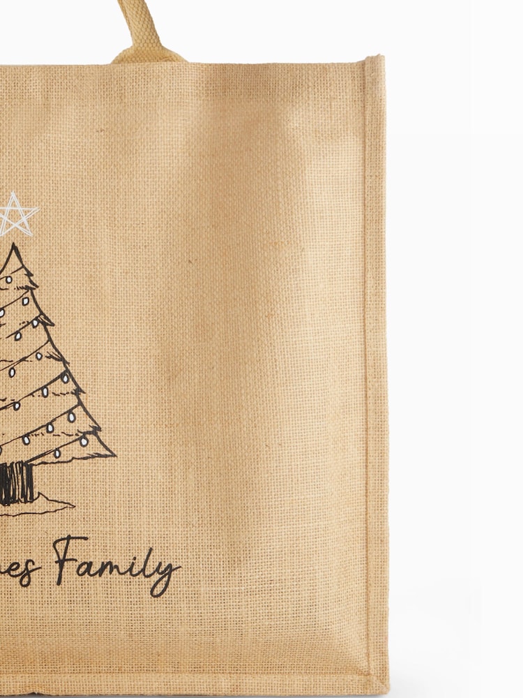 Christmas Tree Jute Shopper Bag by Stitch Style - Image 2 of 5 Christmas Tree Jute Shopper Bag by Stitch Style - Image 2 of 5