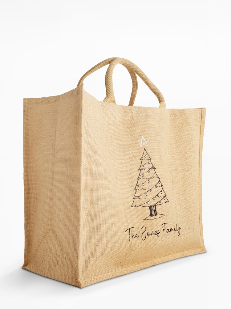 Christmas Tree Jute Shopper Bag by Stitch Style - Image 5 of 5 Christmas Tree Jute Shopper Bag by Stitch Style - Image 5 of 5