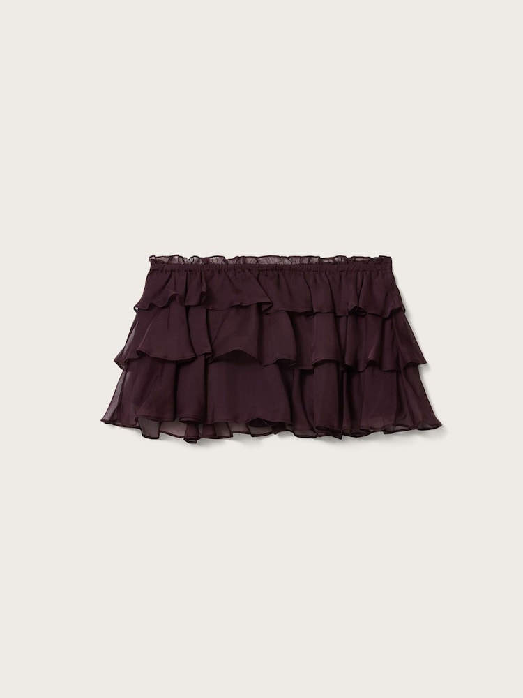 AllSaints Red Nyx Silk Mini Skirt - Image 6 of 6